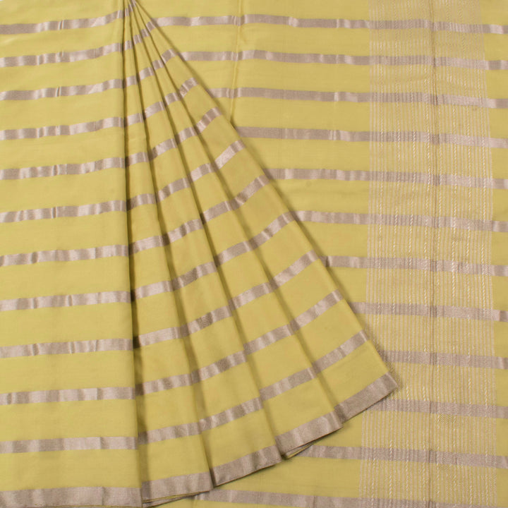 Handloom Banarasi Satin Silk Saree with Zari Stripes Design
