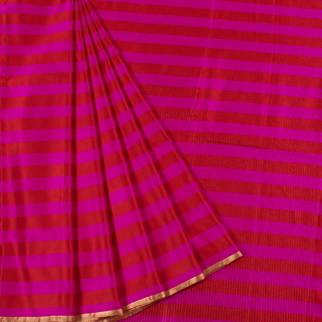 Handloom Banarasi Mashru Saree with Stripes Design