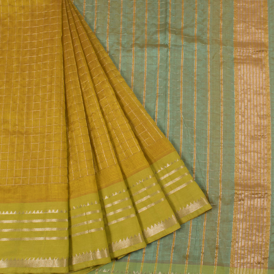 Handloom Mangalgiri Silk Cotton Saree with Checks Design