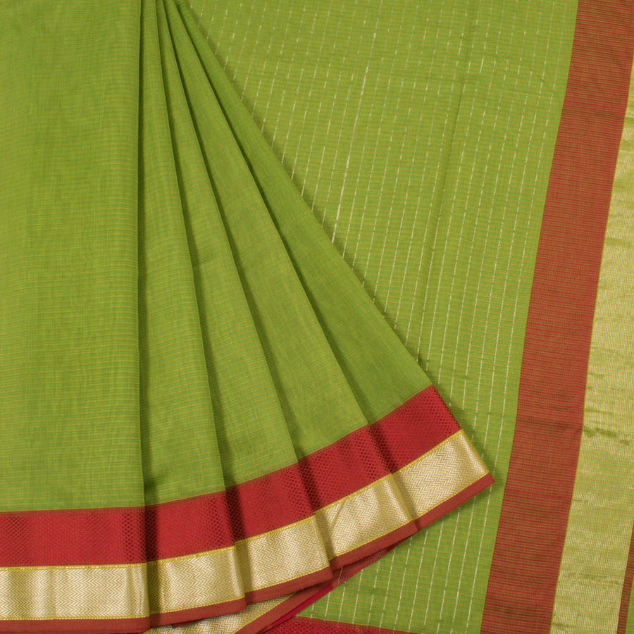 Handloom Maheshwari Silk Cotton Saree with Heera Border