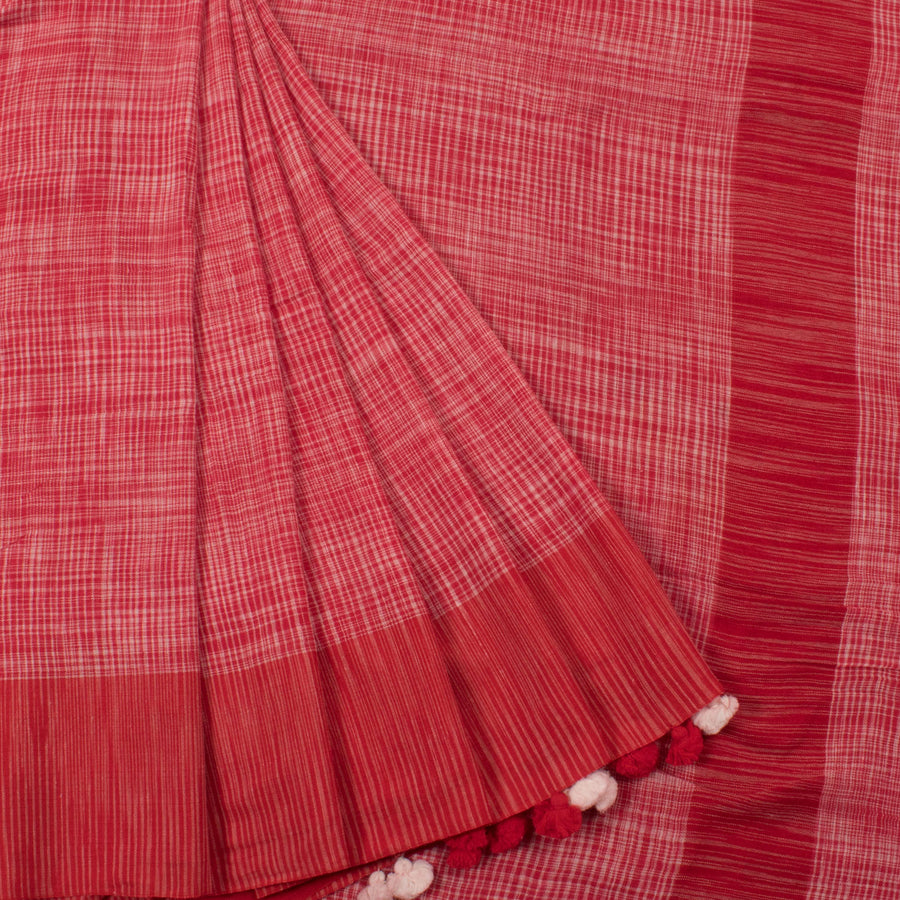 Handloom Bengal Cotton Saree with Fancy Tassels