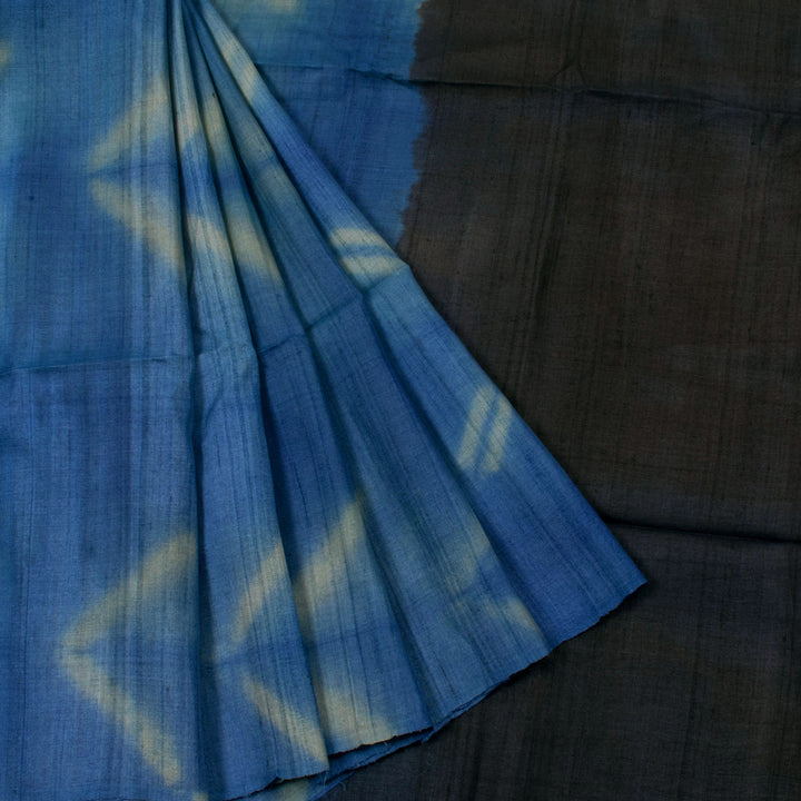 Handloom Shibori Dyed Tussar Silk Saree 