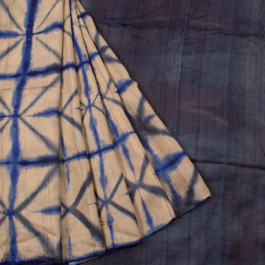 Handloom Shibori Dyed Tussar Silk Saree