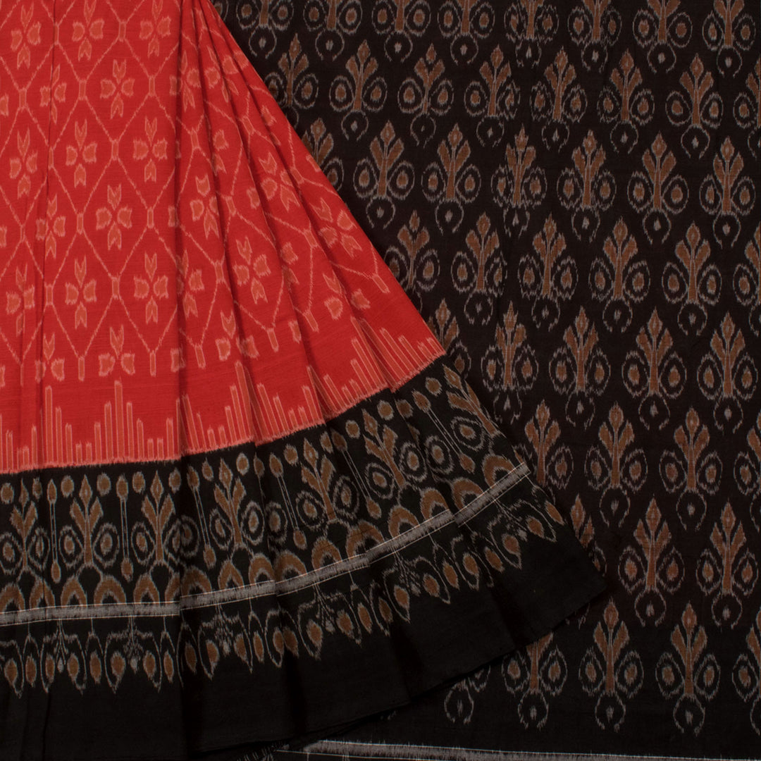 Handloom Odisha Ikat Cotton Saree with Trellis Design