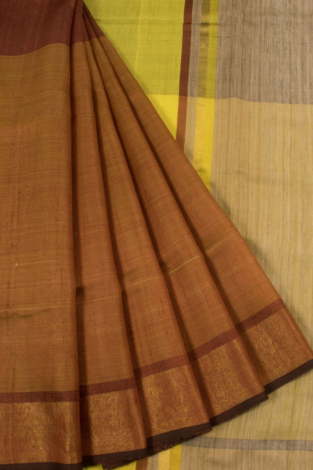 Handloom Half and Half Bhagalpur Tussar Silk Saree