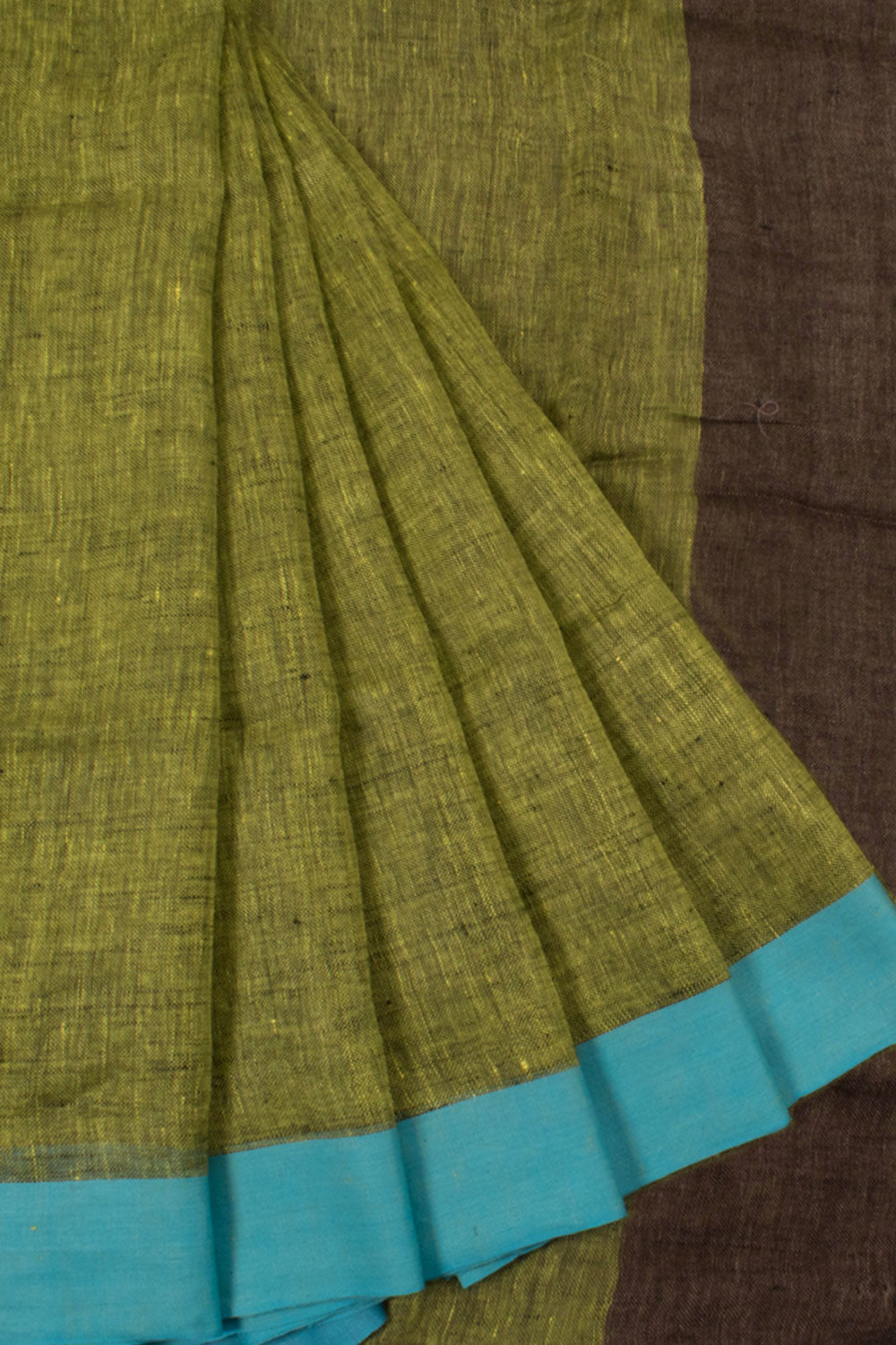 Handloom Bhagalpur Linen Saree with Multicolour Border
