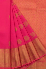 Handloom Pure Zari Bridal Jacquard Kanjivaram Silk Saree with Peacock Motifs and Bavanji Border