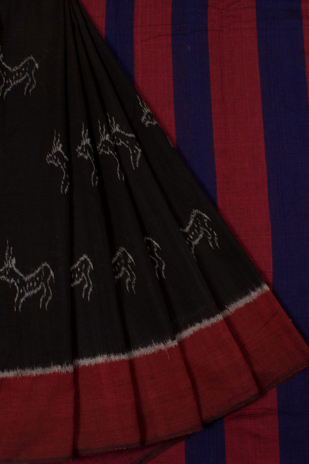 Handloom Odisha Ikat Cotton Saree with Deer Motifs