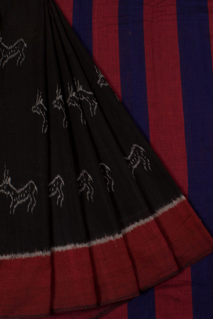 Handloom Odisha Ikat Cotton Saree with Deer Motifs