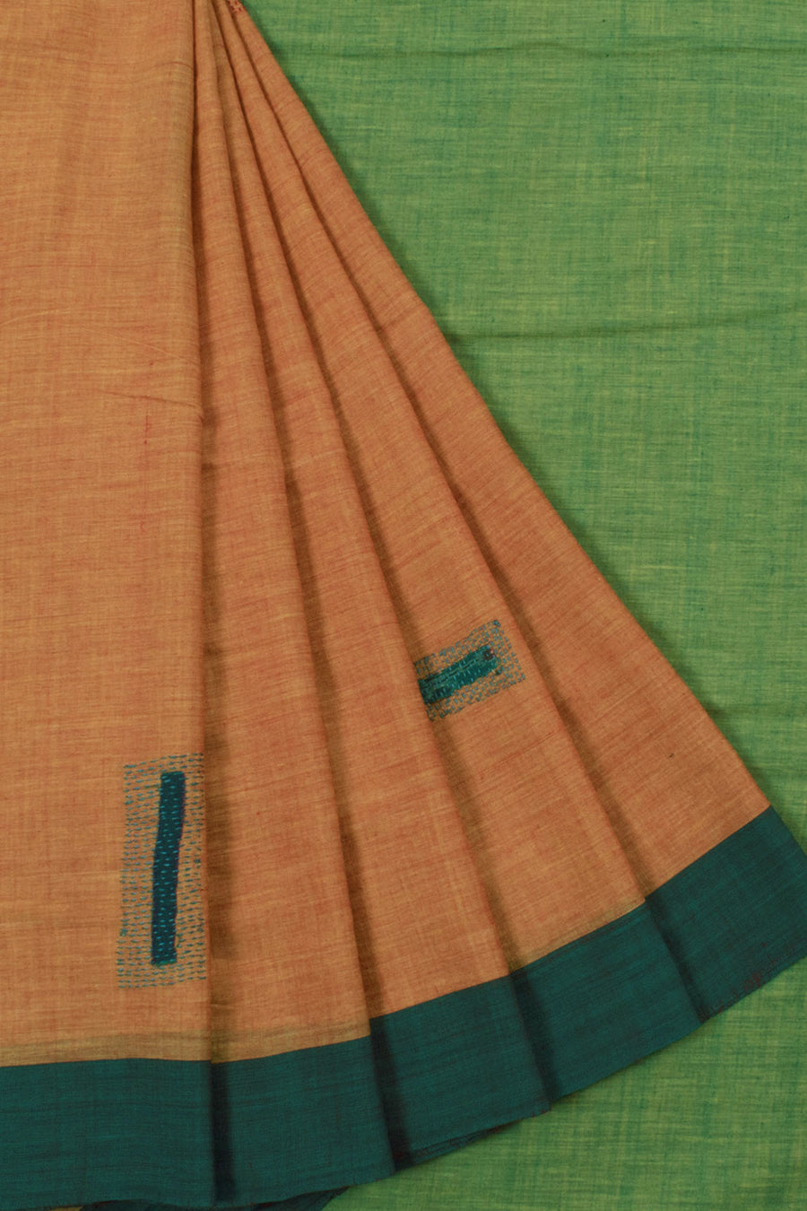 Handloom Odisha Cotton Saree with Hand quilted design 