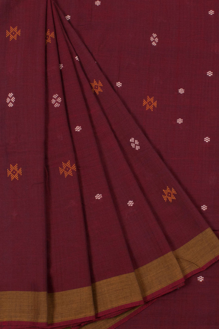 Handloom Odisha Cotton Saree with Floral Motifs 