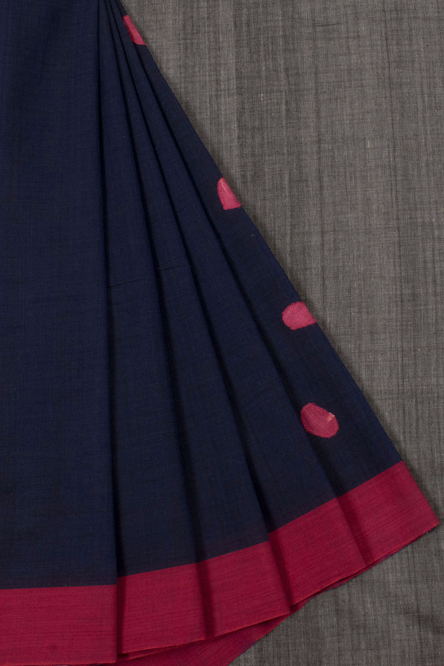 Handloom Odisha Cotton Saree with Applique Embroidery