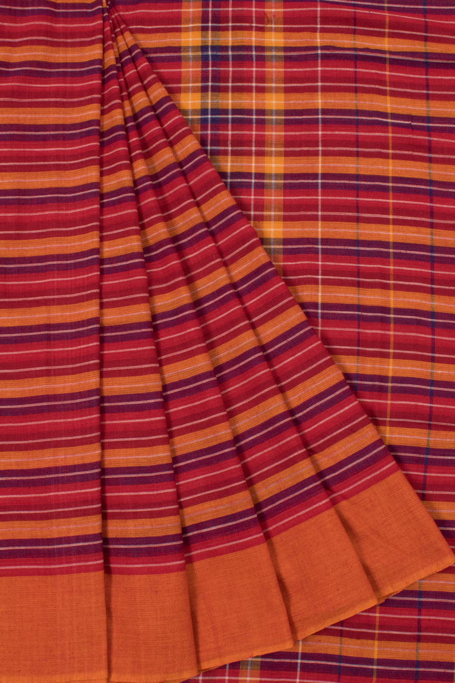 Handloom Odisha Cotton Saree with Multicolour Stripes Design