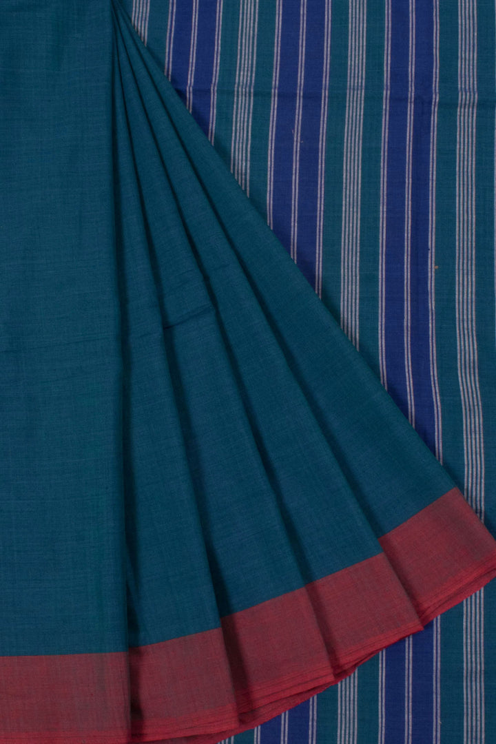 Handloom Odisha Cotton Saree with Stripes Pallu