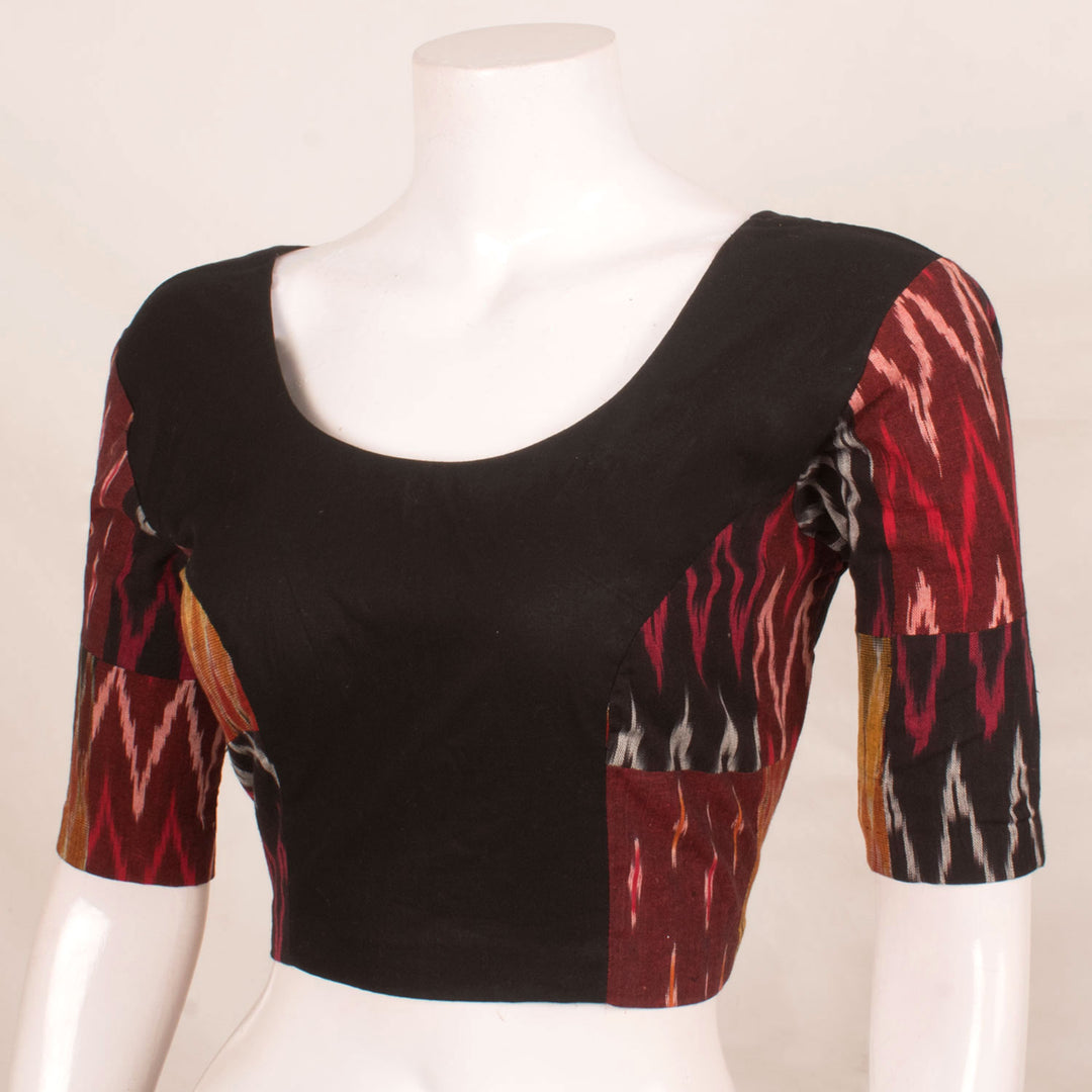 Handcrafted Ikat Cotton Blouse with Tie-Up Back