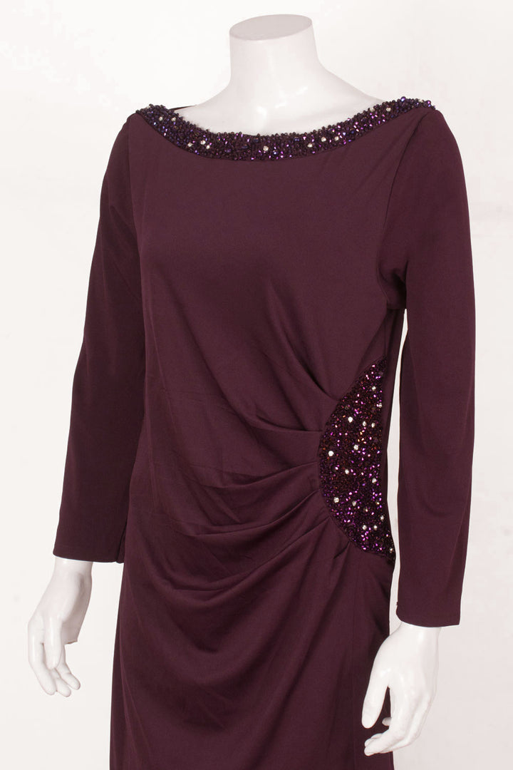 Hancrafted Viscose Cotton Dress with Sequin Work on Neck and Side Waist