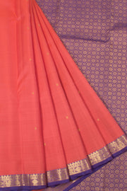 Handloom Pure Zari Kanjivaram Silk Saree with Paisley Motifs and Peacock, Temple Border