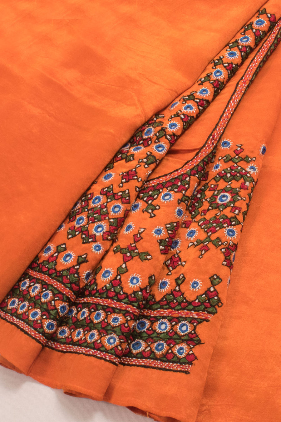 Hand Embroidered Mashru Blouse Material with Mirror Work 