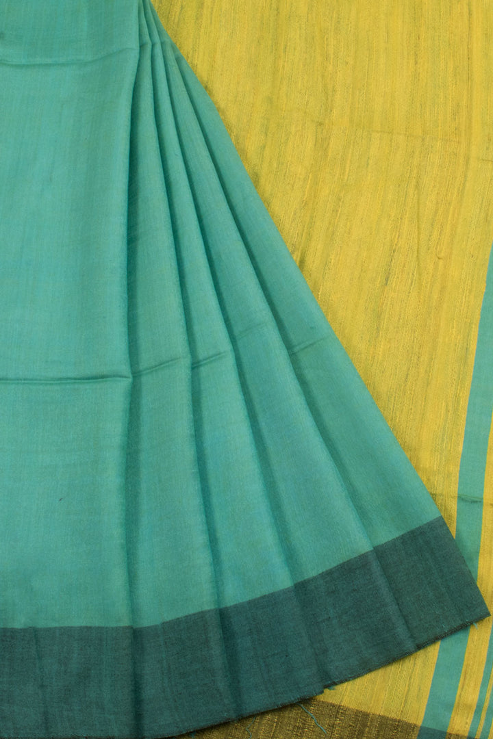 Handcrafted Bhagalpur Tussar Cotton Saree with Stripes Pallu