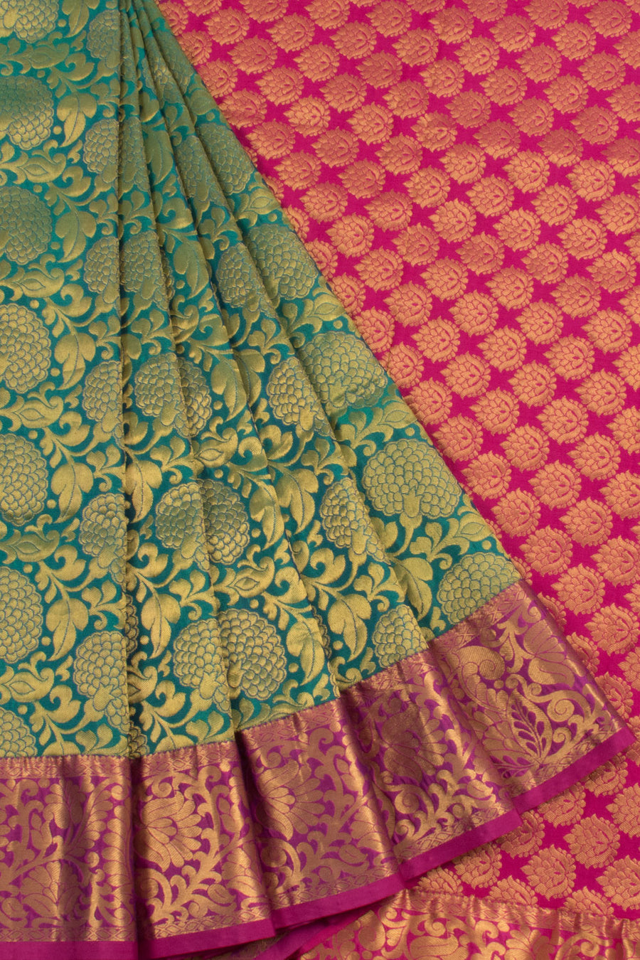 Dharmavaram Jacquard Silk Saree with Floral Brocade Design