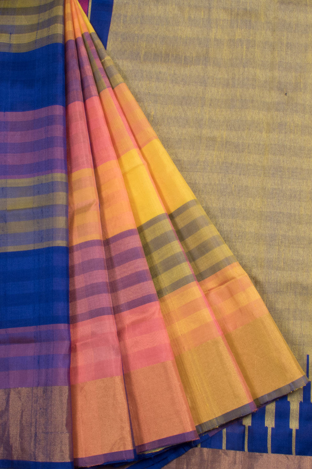 Salem Soft Silk Saree with Multicolour Checks Design and Zari Border