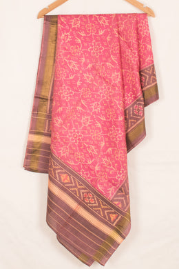 Handcrafted Patola Ikat Mulberry Silk Dupatta with Tissue Border