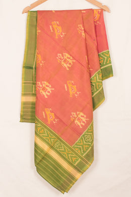 Handcrafted Patola Ikat Mulberry Silk Dupatta with Tissue Border