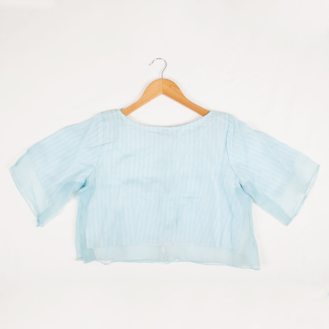 Handcrafted Sheer Organza Blouse with a Silk Cotton Inner Blouse
