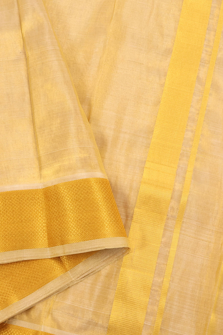 Handloom Kanjivaram Silk Dhoti with Golden Zari Border