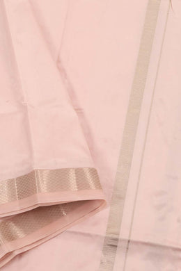 Handloom Velcro Kanjivaram Silk Dhoti with Silver Zari Border