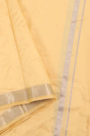 Handloom Kanjivaram Silk Dhoti with Silver Zari Border