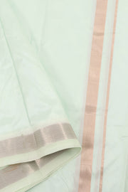 Handloom Kanjivaram Silk Dhoti with Silver Zari Border