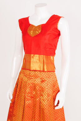 Size 0 to 16 yrs Pure Silk Kanchipuram Pattu Pavadai 10059826