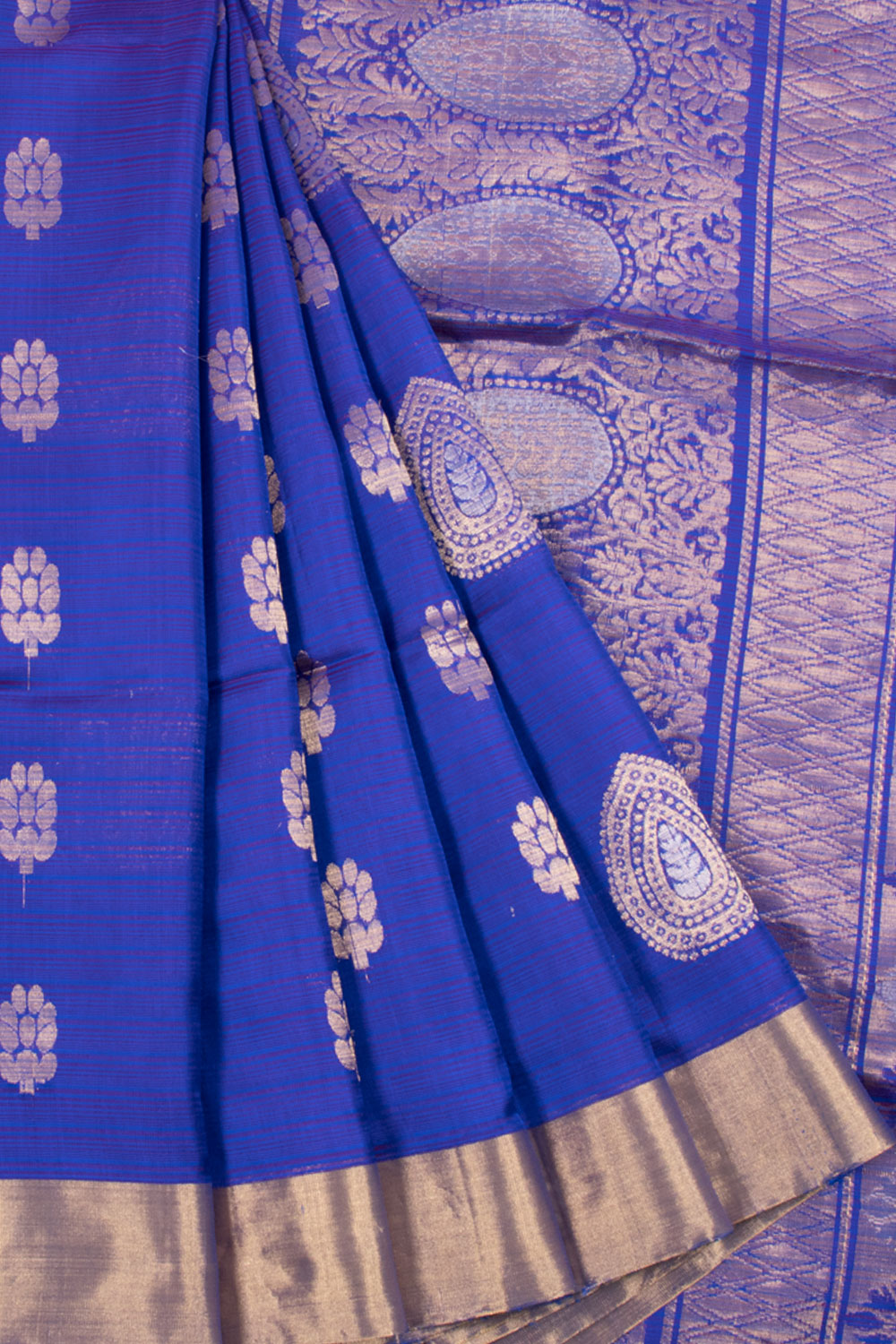 Handloom Kanjivaram Soft Silk Saree with Floral Motifs and Floral Pallu