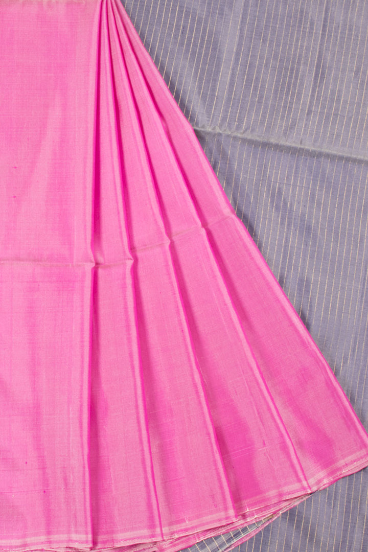 Handloom Kanjivaram Soft Silk Saree with Zari Stripes Pallu