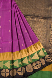 Mulberry Violet Kanjivaram Soft Silk Saree
