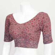 Brown Ajrakh Printed Cotton Blouse 10060443