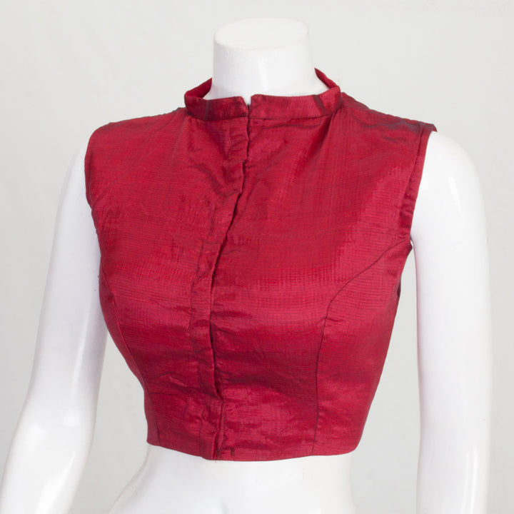 Maroon Handcrafted Silk Cotton Blouse 10061036