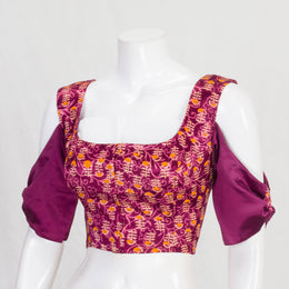 Magenta Ajrakh Printed Mashru Blouse 10061057