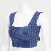 Blue Handcrafted Dabu Printed Cotton Blouse 10061180