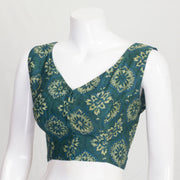 Green Ajrakh Printed Cotton Blouse 10061196