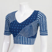 Indigo Blue Dabu Printed Cotton Blouse 10061209