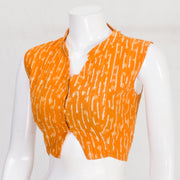 Orange Dabu Printed Cotton Blouse 10061212