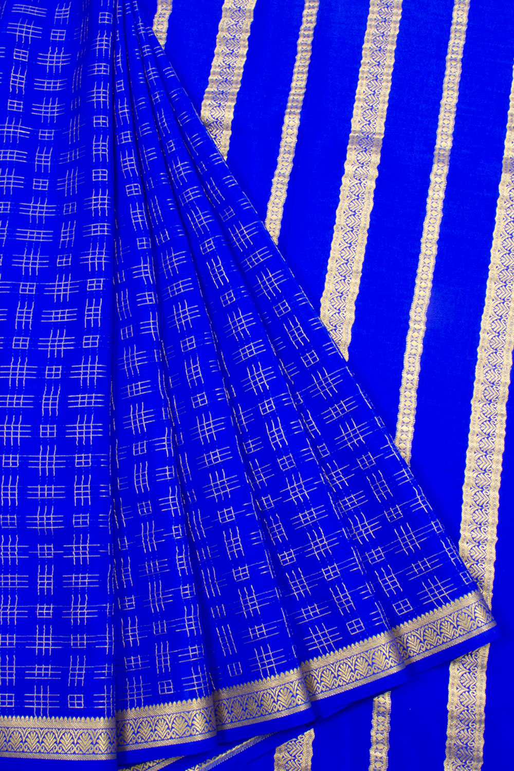 Blue Mysore Crepe Silk Saree 10061629