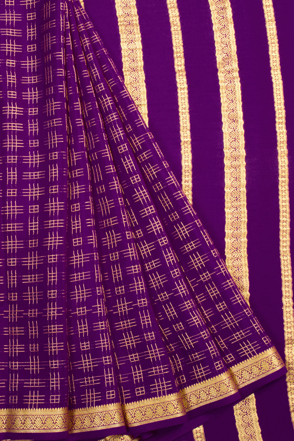 Violet Mysore Crepe Silk Saree 10061630