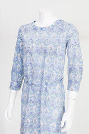 Blue Handcrafted Ajrakh Printed Cotton Dress 10061659