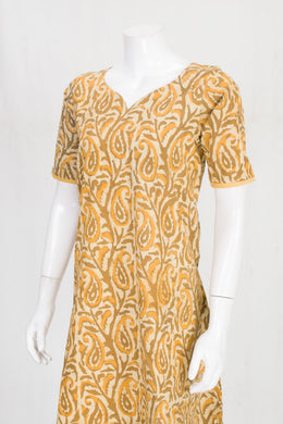 Purple Handcrafted Sleeveless Printed A line Cotton Kurta 10060152