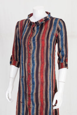 Black Ajrakh Printed Modal Silk Kurta 10062165