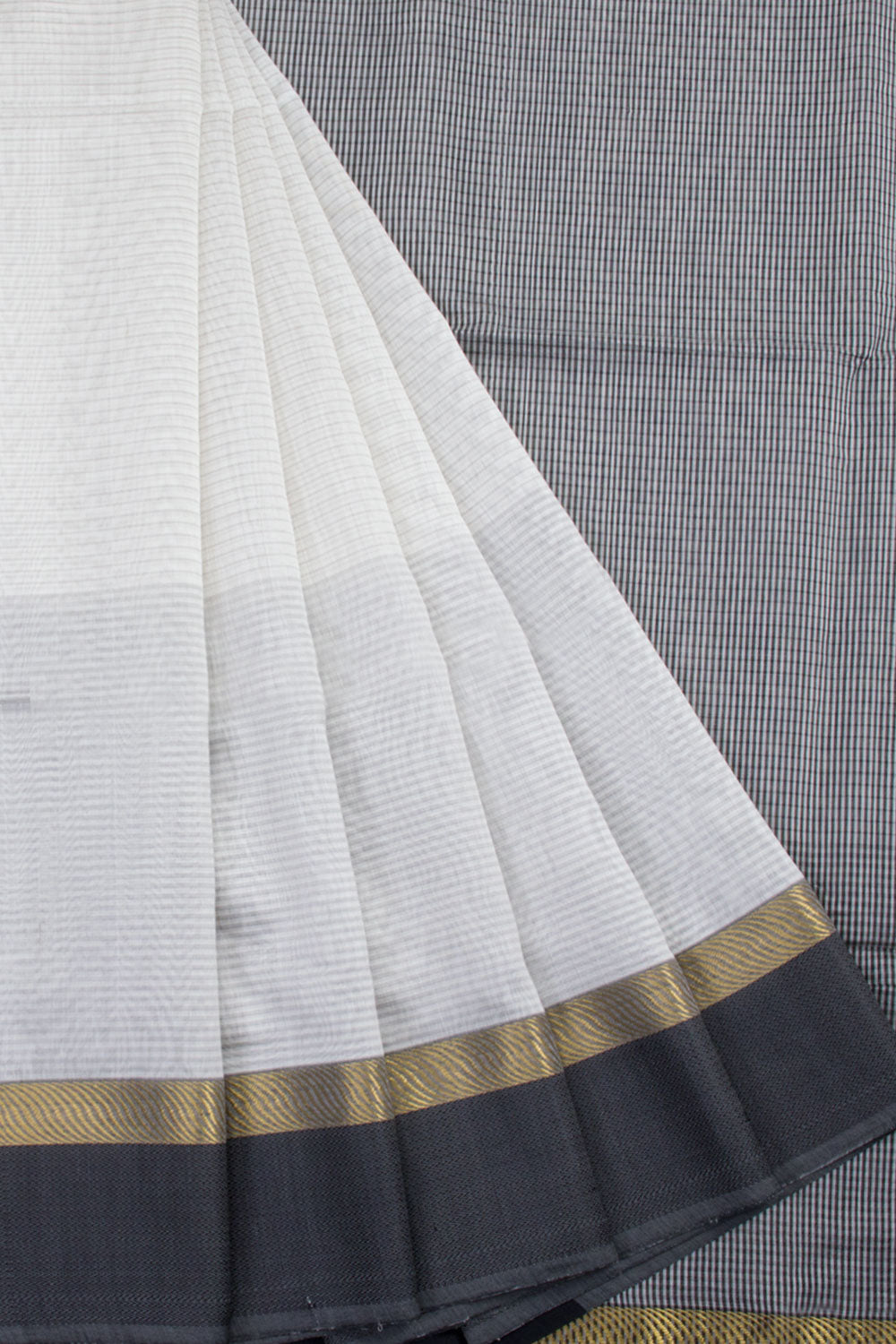 Off White Handloom Maheshwari Silk Cotton Saree 10062222