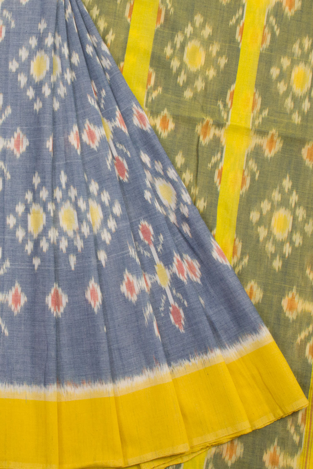 Blue Handloom Pochampally Ikat Cotton Saree 10060519